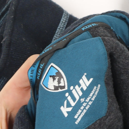 Kuhl Womens Blue Striped Chianti Fleece Hooded Jacket Size S