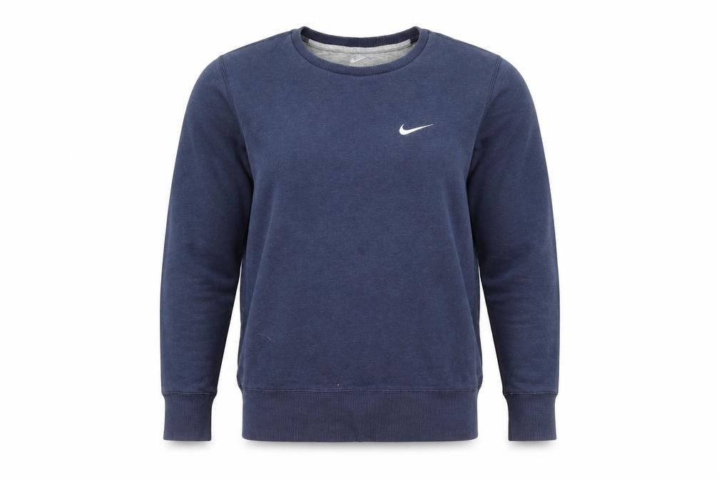 Front view of Nike Women’s Blue Crew Neck Pullover Sweatshirt, size M