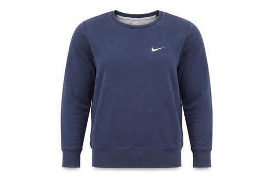 Front view of Nike Women’s Blue Crew Neck Pullover Sweatshirt, size M
