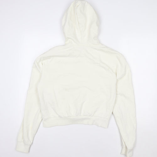 Vans Womens Ivory Hoodie Size S Pullover 100% Cotton Graphic Logo