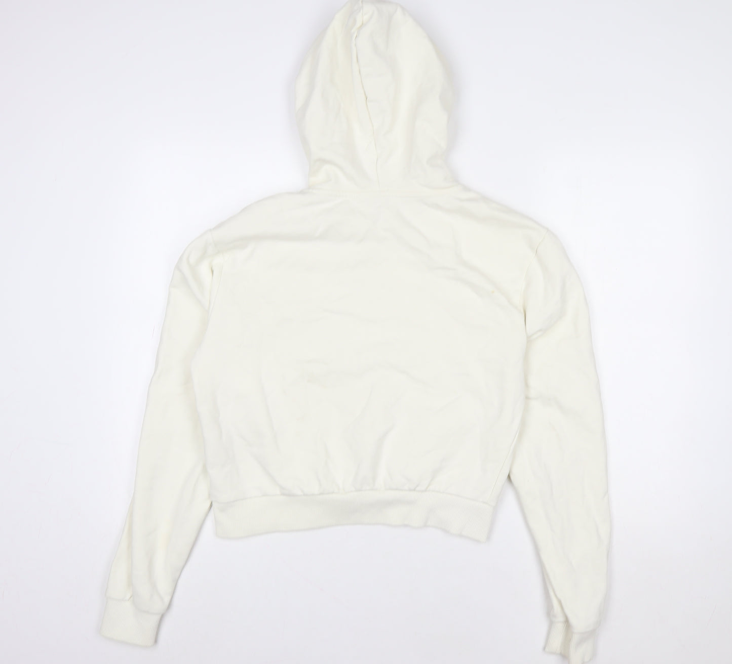 Vans Womens Ivory Hoodie Size S Pullover 100% Cotton Graphic Logo