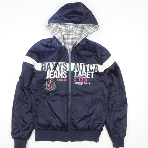 Baxyboy Unisex Blue L Hooded Windbreaker Jacket Casual