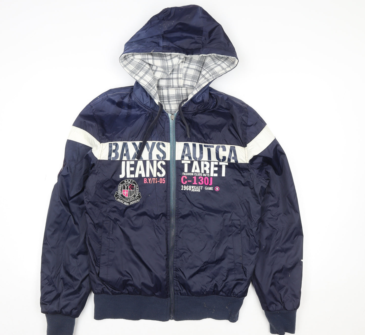 Baxyboy Unisex Blue L Hooded Windbreaker Jacket Casual
