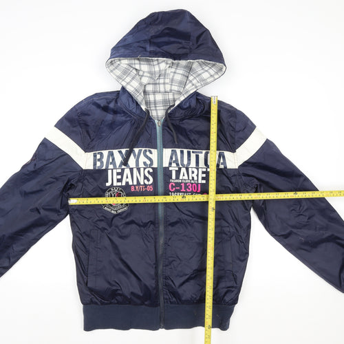 Baxyboy Unisex Blue L Hooded Windbreaker Jacket Casual