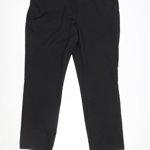 Next Men's Black Wool Blend Formal Dress Trousers 40R Regular Fit