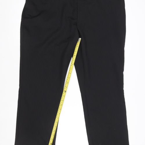 Next Men's Black Wool Blend Formal Dress Trousers 40R Regular Fit