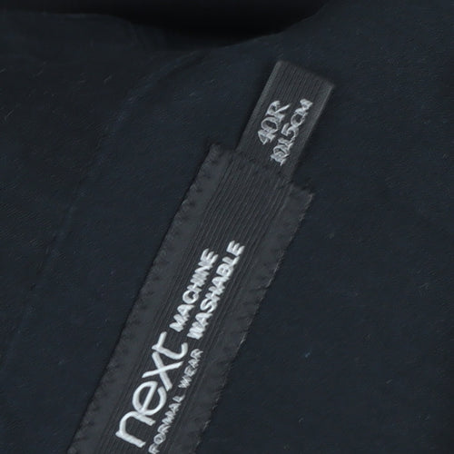 Next Men's Black Wool Blend Formal Dress Trousers 40R Regular Fit