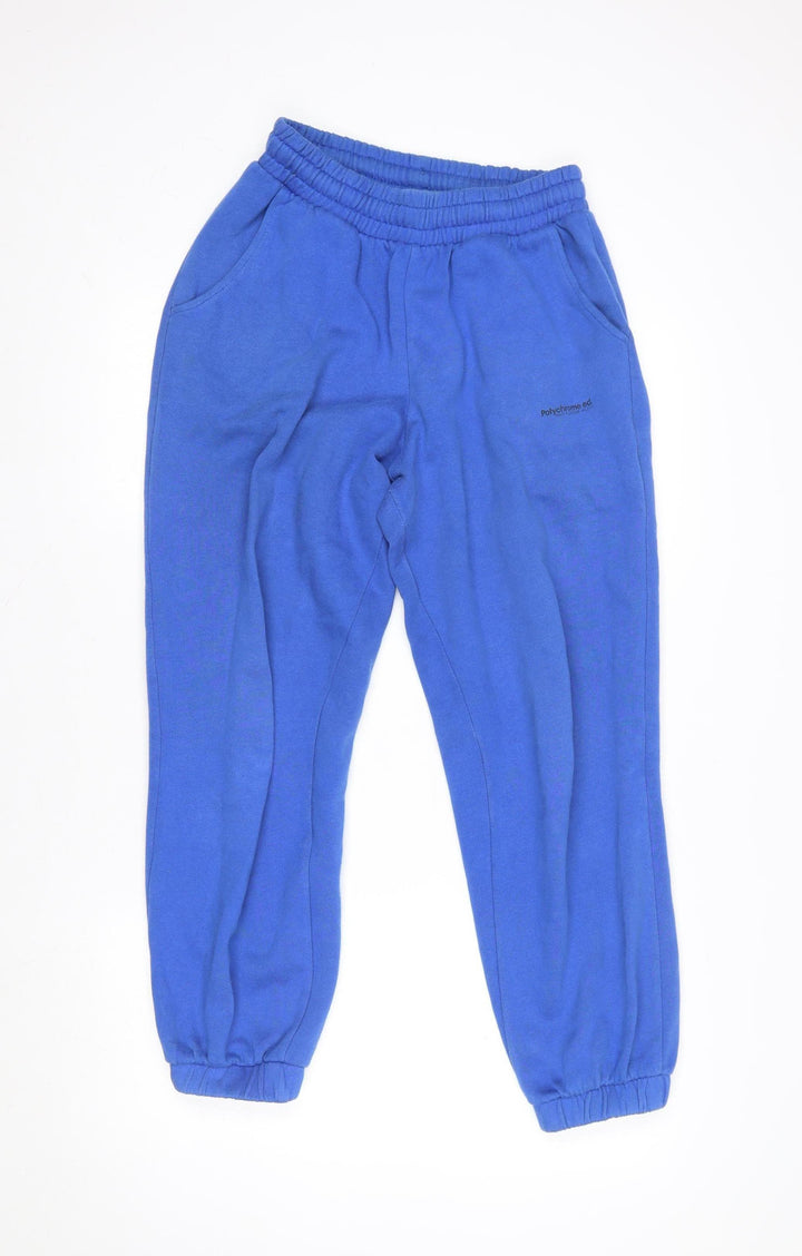 Pull & Bear Blue Cotton Blend Women's Jogger Trousers Size M