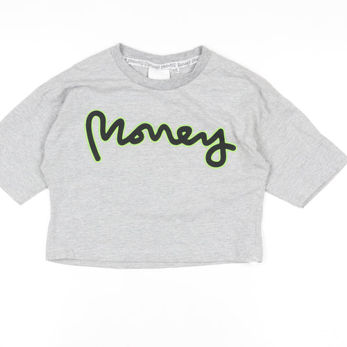 Money Boys Grey Logo T-Shirt 11-12 Years Regular Fit Crew Neck