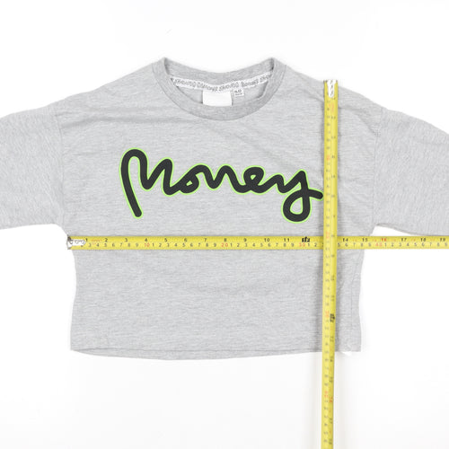 Money Boys Grey Logo T-Shirt 11-12 Years Regular Fit Crew Neck