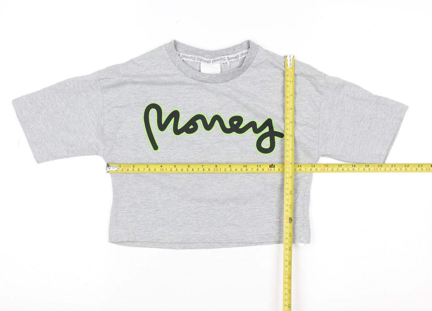 Money Boys Grey Logo T-Shirt 11-12 Years Regular Fit Crew Neck