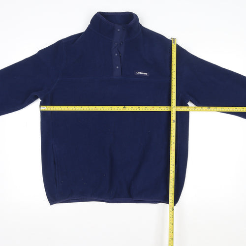 Lands' End Men’s Blue Fleece Henley Sweatshirt M Regular Fit