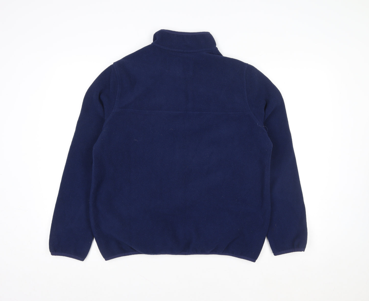 Lands' End Men’s Blue Fleece Henley Sweatshirt M Regular Fit