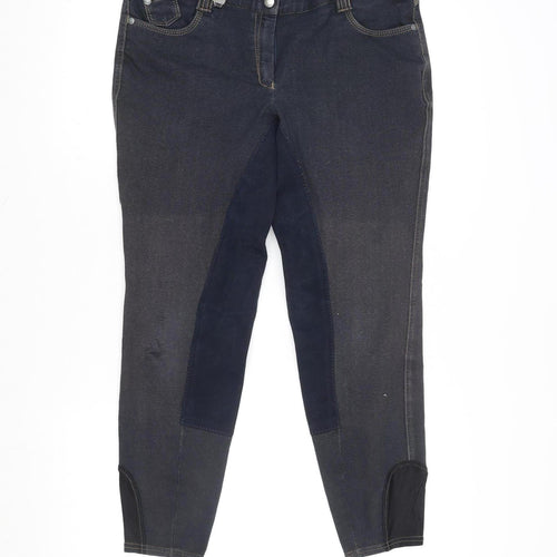 Shires Womens Blue 32 Riding Jodhpur Trousers Stretch Cotton