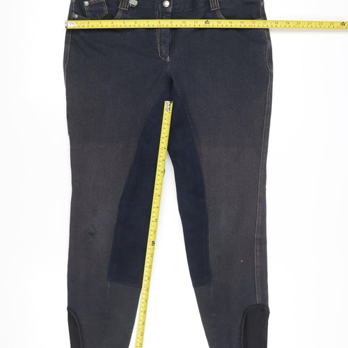 Shires Womens Blue 32 Riding Jodhpur Trousers Stretch Cotton