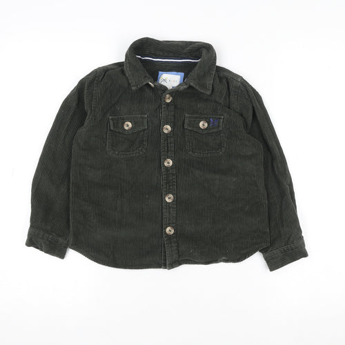 Crew Clothing Boys Green Corduroy Shirt Jacket 7-8 Years Button Front