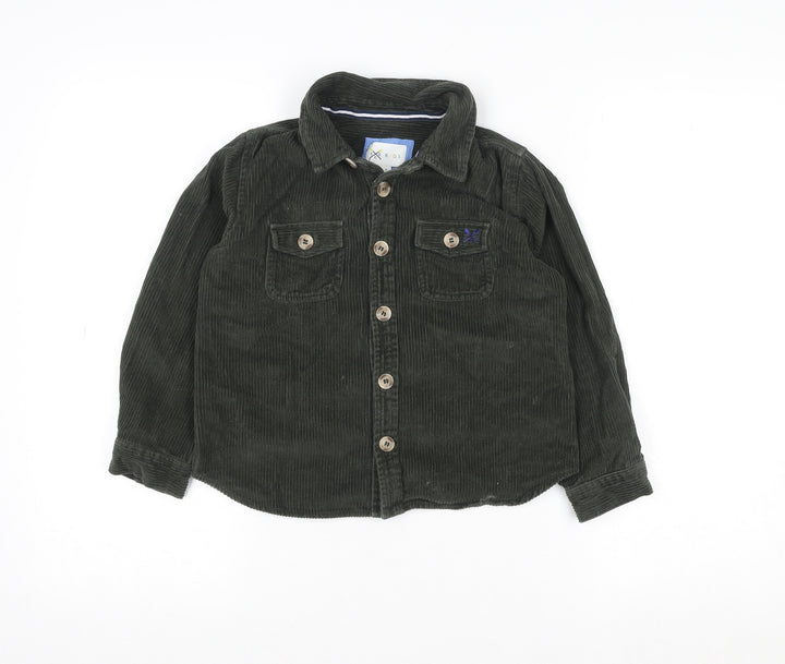 Crew Clothing Boys Green Corduroy Shirt Jacket 7-8 Years Button Front