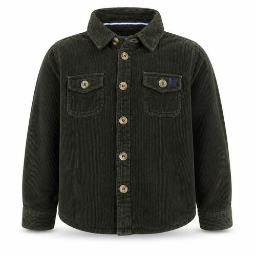 Crew Clothing Boys Green Corduroy Shirt Jacket 7-8 Years Button Front