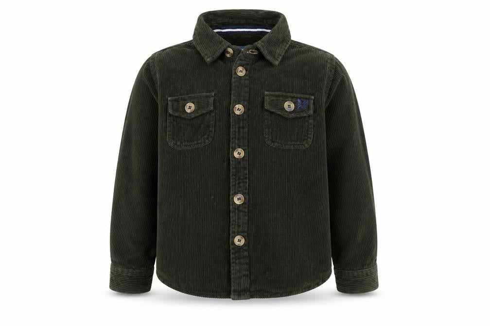 Crew Clothing Boys Green Corduroy Shirt Jacket 7-8 Years Button Front