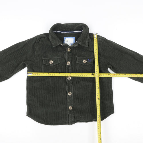 Crew Clothing Boys Green Corduroy Shirt Jacket 7-8 Years Button Front