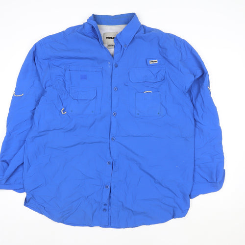 TCLA Men's Blue Lightweight Nylon Hiking Windbreaker Jacket L