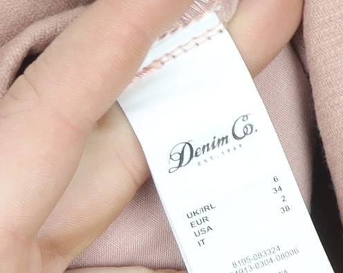 Denim Co. Women’s Beige Corduroy Pinafore Dress Size 6 V-Neck Zip Casual