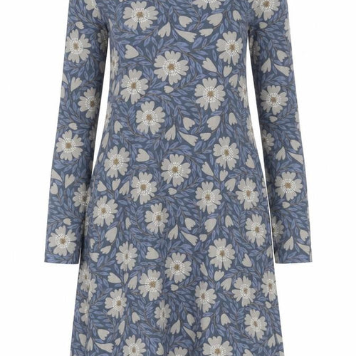 Gudrun Sjödén Women's Blue Floral Cotton Shift Dress Size S