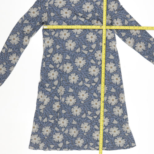 Gudrun Sjödén Women's Blue Floral Cotton Shift Dress Size S