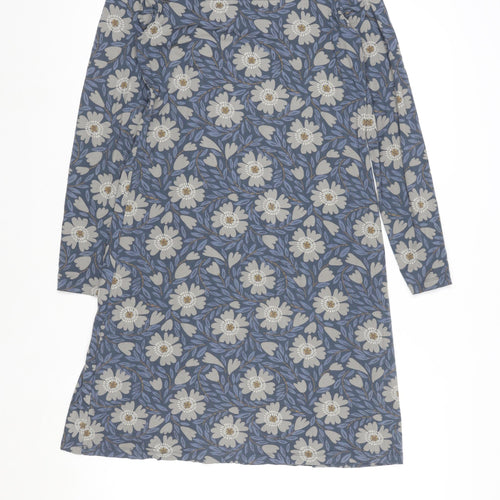 Gudrun Sjödén Women's Blue Floral Cotton Shift Dress Size S