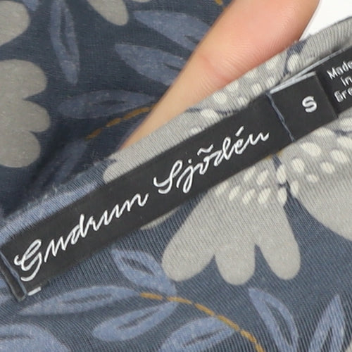 Gudrun Sjödén Women's Blue Floral Cotton Shift Dress Size S