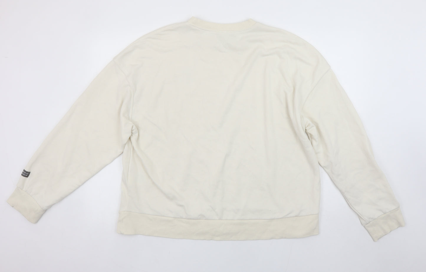 H&M Divided Women’s Beige Crew Neck Sweatshirt Size L Relaxed Fit