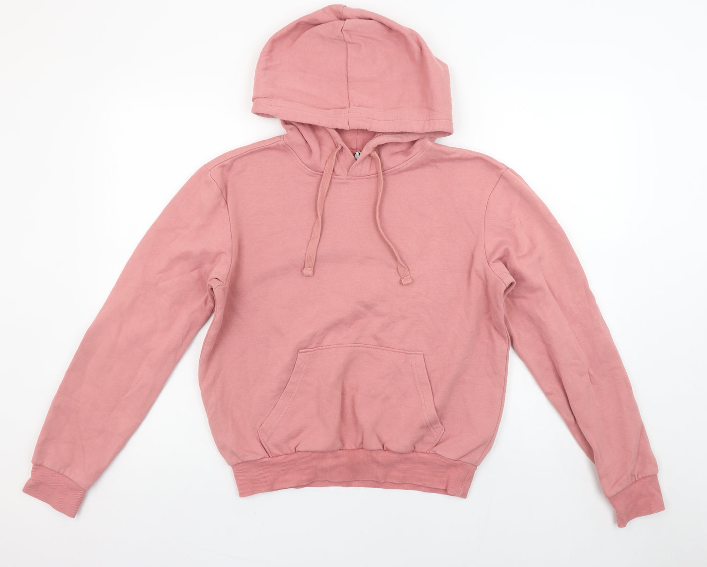 H&M Divided Women Pink XS Pullover Hoodie Basic Cotton Blend