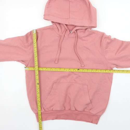 H&M Divided Women Pink XS Pullover Hoodie Basic Cotton Blend