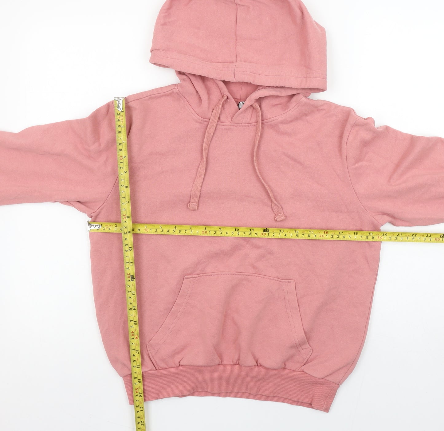 H&M Divided Women Pink XS Pullover Hoodie Basic Cotton Blend