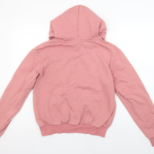 H&M Divided Women Pink XS Pullover Hoodie Basic Cotton Blend