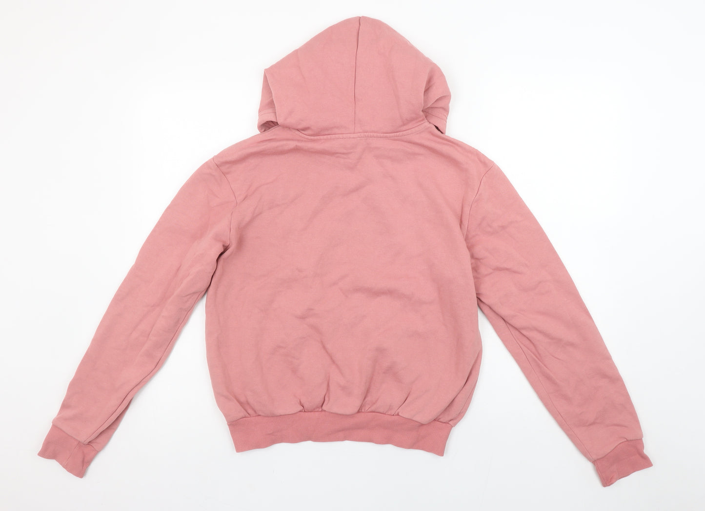 H&M Divided Women Pink XS Pullover Hoodie Basic Cotton Blend