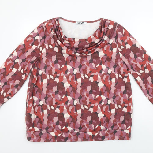 YEW Women's Multicoloured Cowl Neck Jersey Blouse Size L