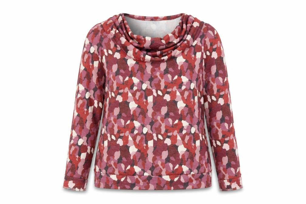 Front view of YEW Women's Multicoloured Cowl Neck Jersey Blouse, size L