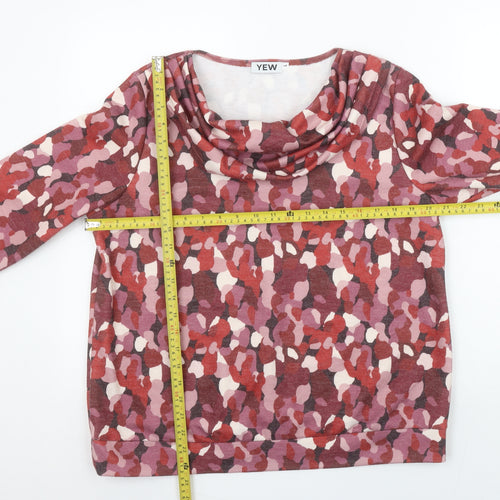 YEW Women's Multicoloured Cowl Neck Jersey Blouse Size L