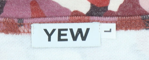 YEW Women's Multicoloured Cowl Neck Jersey Blouse Size L