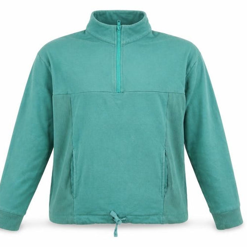 BAM Womens Green 1/4 Zip Pullover Hoodie Size 16 Organic Cotton Bamboo Blend
