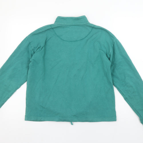 BAM Womens Green 1/4 Zip Pullover Hoodie Size 16 Organic Cotton Bamboo Blend