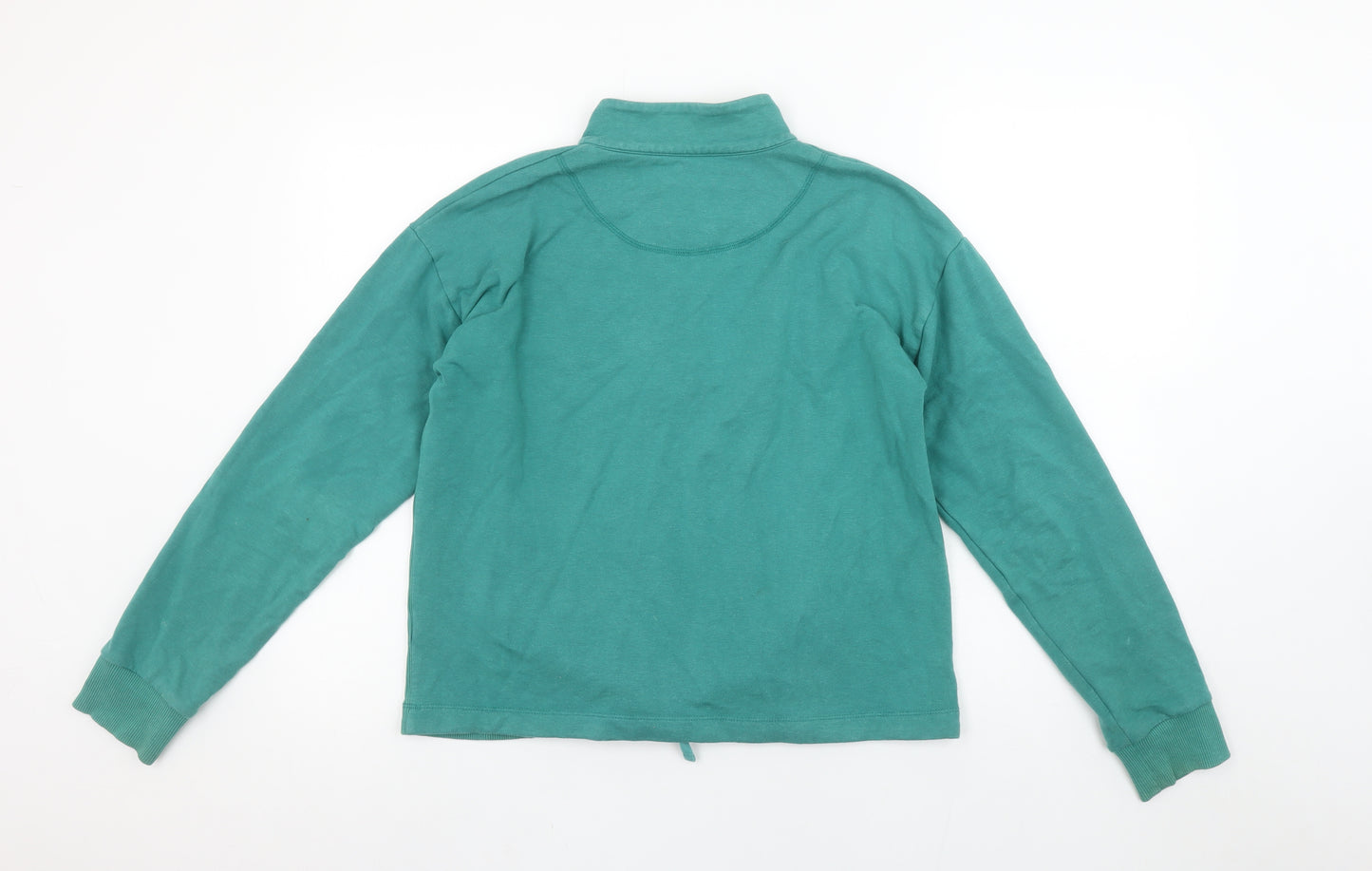 BAM Womens Green 1/4 Zip Pullover Hoodie Size 16 Organic Cotton Bamboo Blend