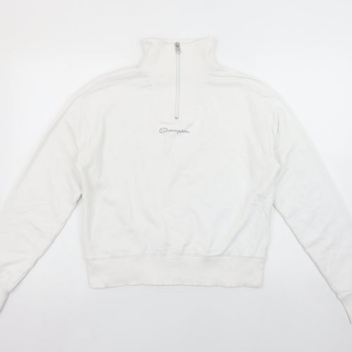 Champion Women's White Small 1/4 Zip Pullover Sweatshirt