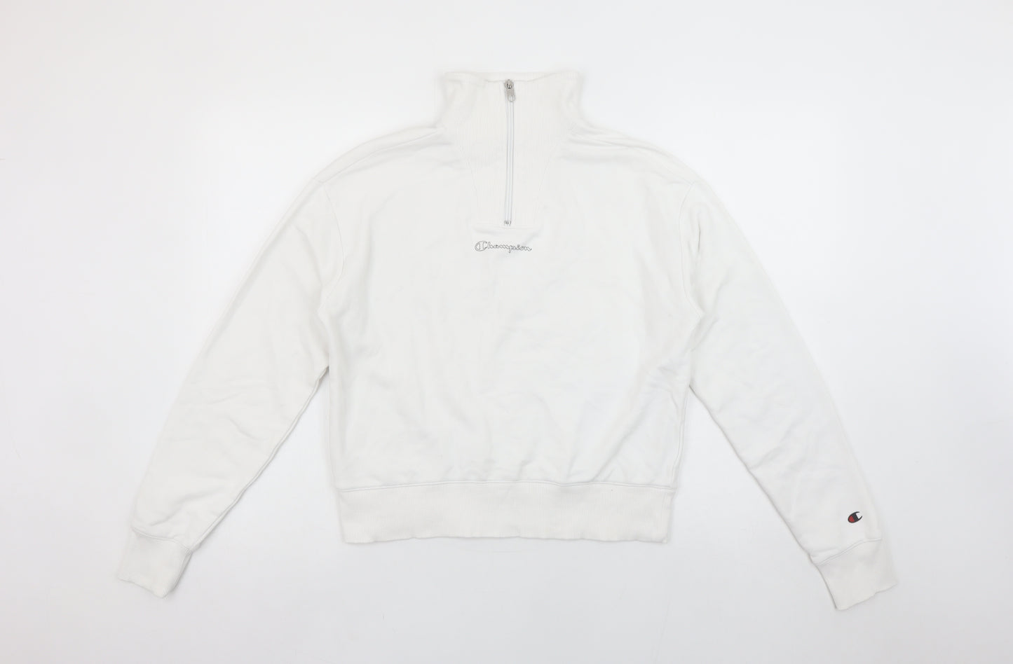 Champion Women's White Small 1/4 Zip Pullover Sweatshirt