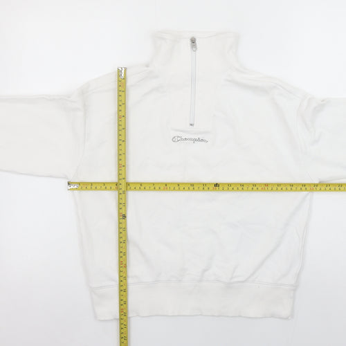 Champion Women's White Small 1/4 Zip Pullover Sweatshirt