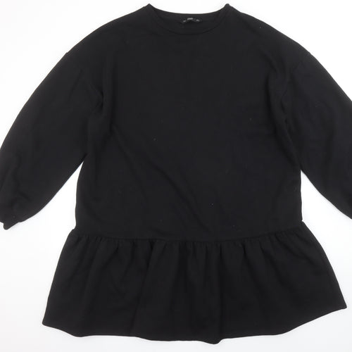F&F Women Black Size 18 Long Sleeve Tunic Sweatshirt Dress