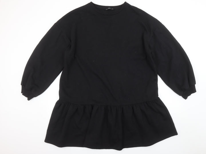 F&F Women Black Size 18 Long Sleeve Tunic Sweatshirt Dress