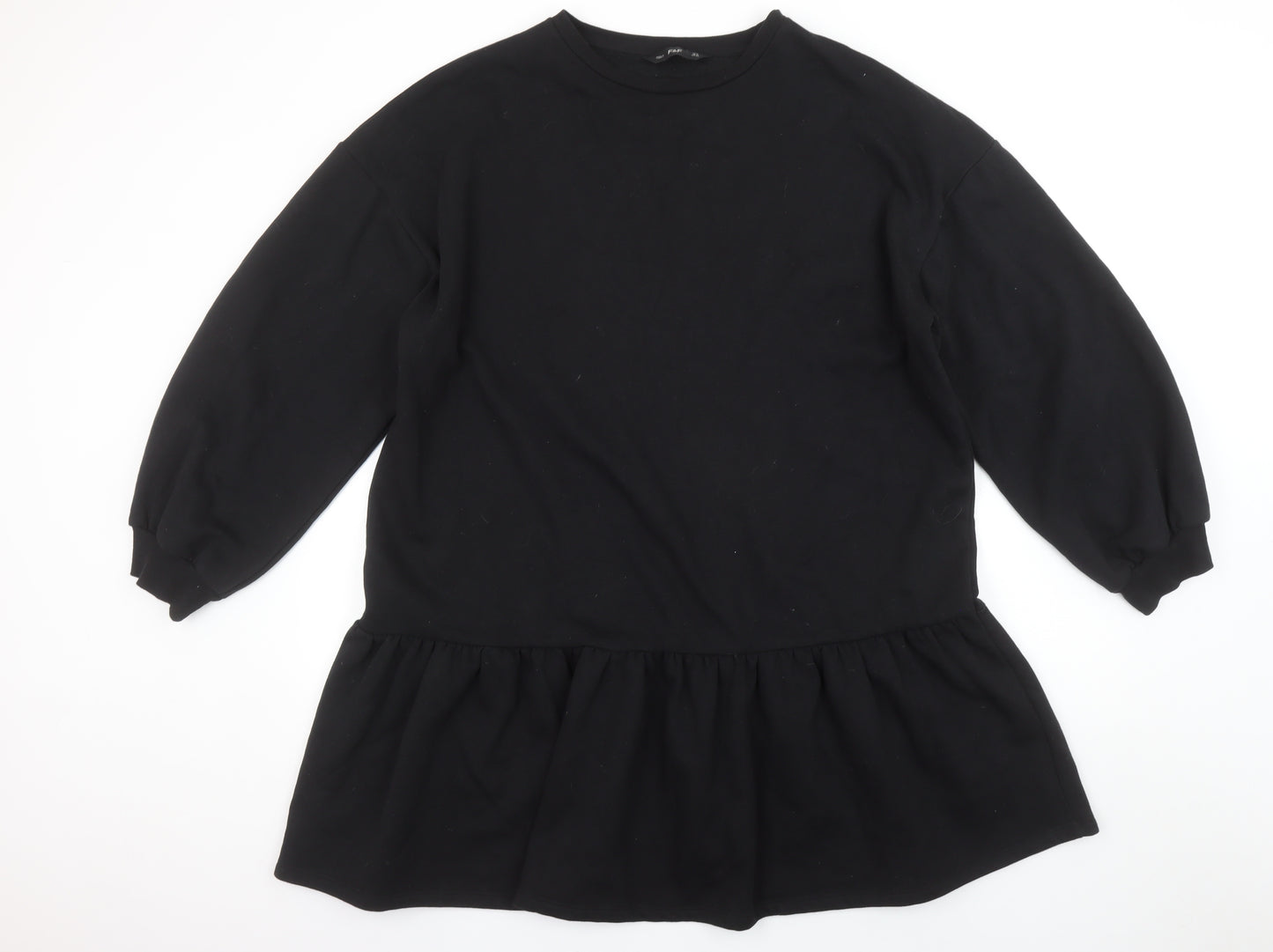 F&F Women Black Size 18 Long Sleeve Tunic Sweatshirt Dress