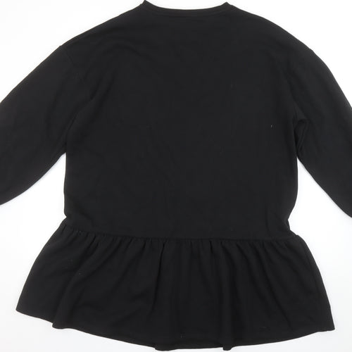 F&F Women Black Size 18 Long Sleeve Tunic Sweatshirt Dress